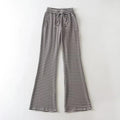 Lace-up Baggy Striped Bell Bottoms