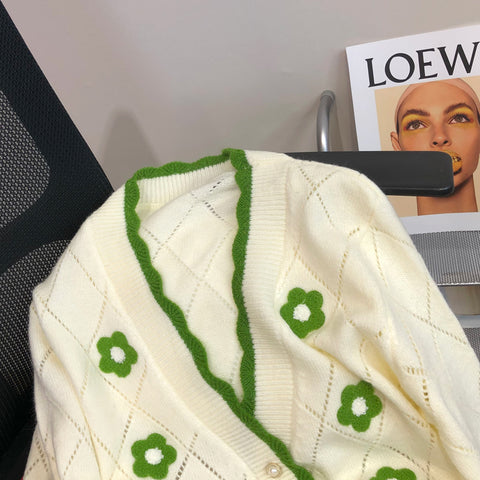 Niche Diamond Check Pattern Short Cardigan