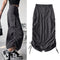 Cargo Skirt With High Waist Side Pockets And Slit Back