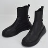 Sheepskin Patchwork Elasticated Black Boots