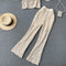 Square Collar Vest With Hollow Bell Bottoms Two-Piece Suit