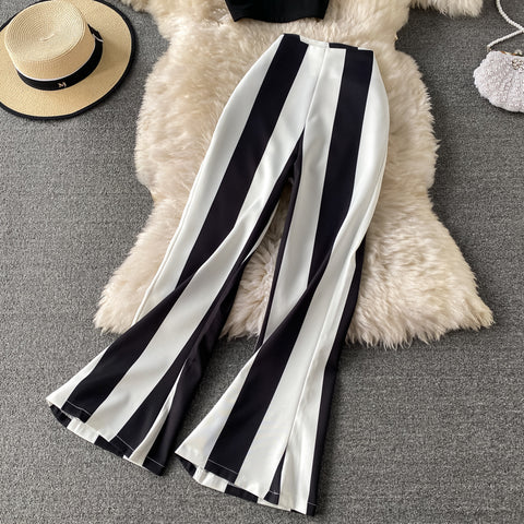 Chest Cushion V-Neck Short Halter Vest Two-Piece Set