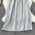 Elastic High-waist Skinny Grey Skirt