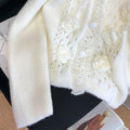 Hand Crocheted Floral White Cardigan