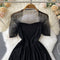 Retro Fairy Slim Black Dress