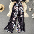 Printed Wide Leg Trousers Jumpsuit