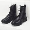 Round Toe Lace-up Knitted Martin Boots