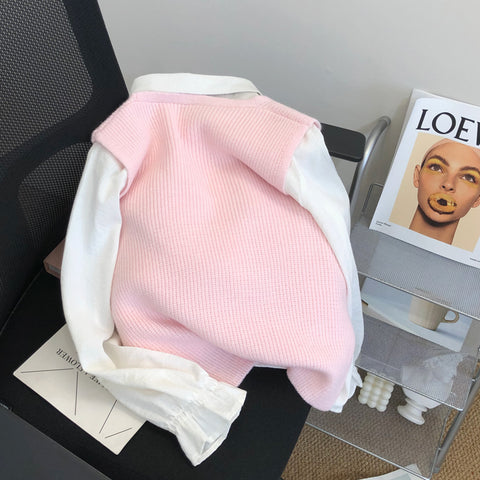 Dimensional Flower Branch Sleeveless Sweater Vest