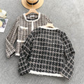 French Vintage Tweed Plaid Jacket