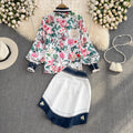 Bow Tie Chiffon Blouse&Skirt Two-piece
