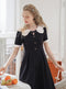 Lace Doll Neck Black Dress