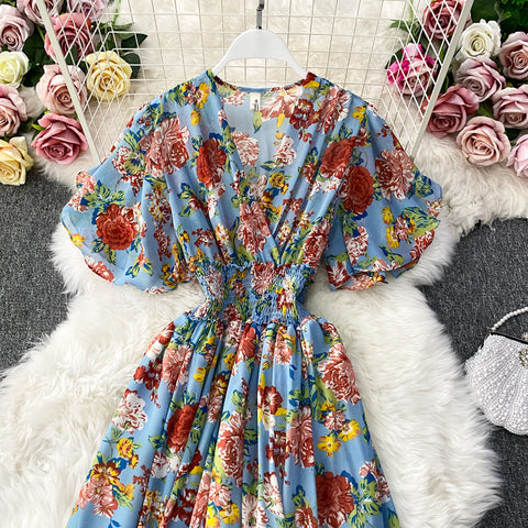 V-neck Floral Dress
