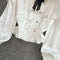 Loose Versatile Lapel Bow Long Sleeve White Shirt