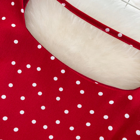 Fairy Puffy-sleeve Polka Dot Dress