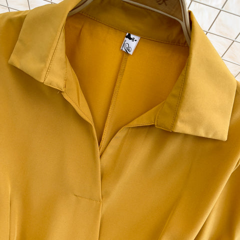 Solid Colour V-neck Bow Tie Dress