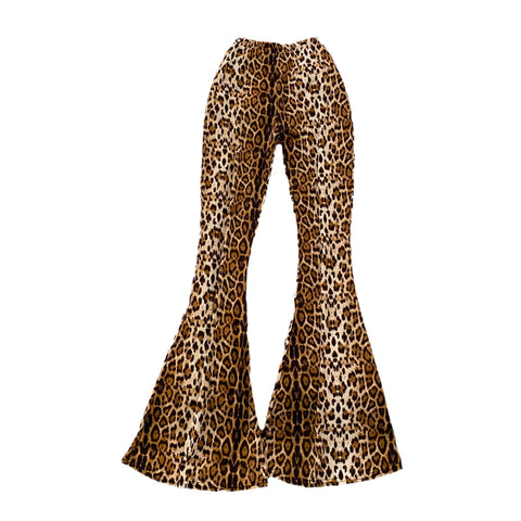 Vintage Leopard Printed Flared Trousers