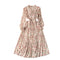 French Style Floral Pleated Dress