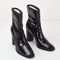 Mid-calf Chunky Heel Black Boots