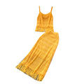 Tassel Camisole&Hip-wrapping Skirt 2Pcs