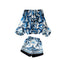 Off-shoulder Floral Shirt&Shorts 2Pcs