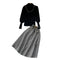 Turtleneck Sweater& Plaid Skirt 2Pcs Set