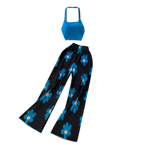 Knit Top Wide Leg Trouser Suit