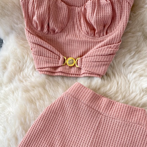 Fashion High-waist Skinny Two-piece Suit