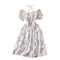 Fairy Bubble Sleeve Printed Dress