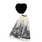 Black Knit Top&Ink Painting Skirt 2Pcs Set