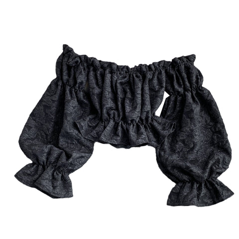 Strapless Long Sleeve Jacquard Shirt