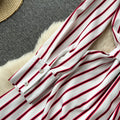 Irregular Design Striped Shirt Dress
