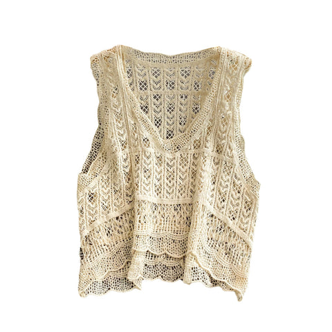 V-neck Hook-and-loop Lace Top