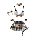 Lace Tank Top&Pleated Skirt Uniform 2Pcs
