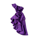 Purple Ruffled One-shoulder Slim Dress