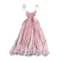 Pink Floral Halter Dress