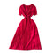 Solid Color Lace V-neck Dress