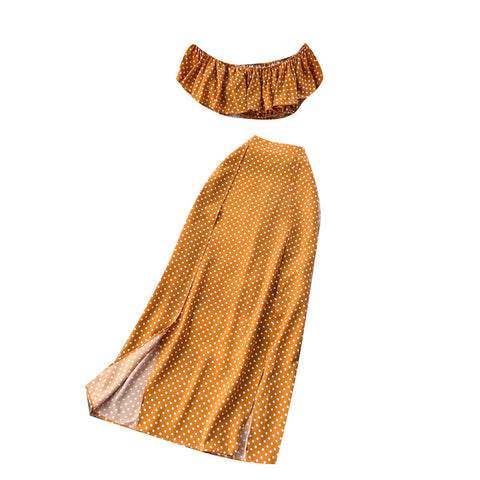 Polka Dot Print Top&Skirt 2Pcs Set