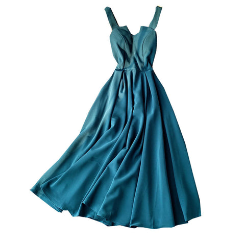 Backless Padded Vintage Halter Dress