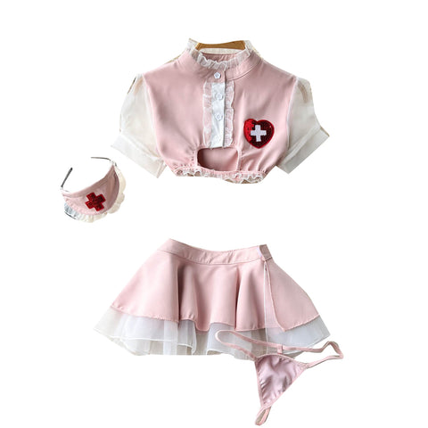 Nurse Costume Cosplay Top&Skirt 2Pcs