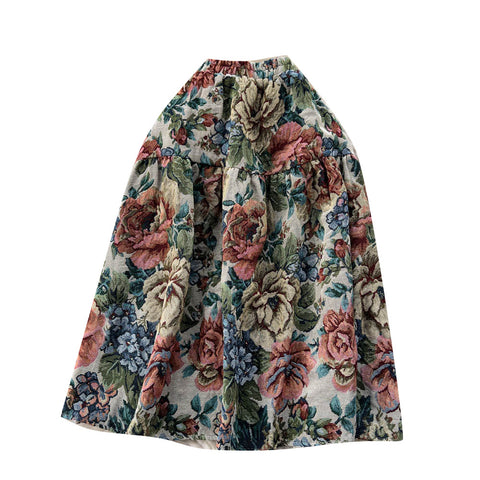 Courtly Carved High-waist Floral Skirt