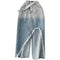 Vintage Irregular Design Fur-hem Denim Skirt