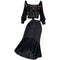 Black Top&Fishtail Skirt 2Pcs Set