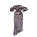 Off-the-shoulder Asymmetric Velvet Dress