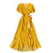 V-neck Ruffled Chiffon Dress