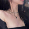 Double Layered Black Crystal Necklace