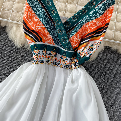 Ethnic Style Vintage Printed Dress