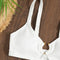 Pleated Cut-out Bikini With Halter Straps