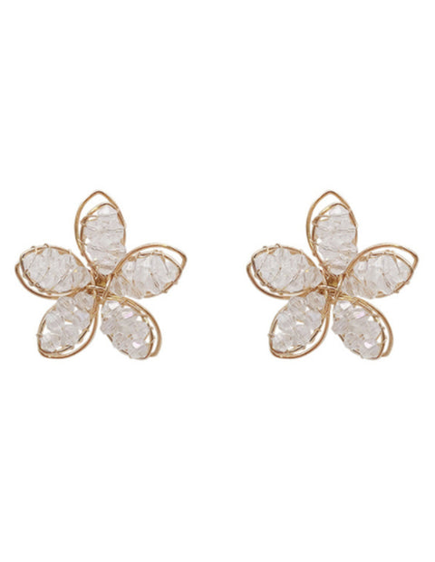 Crystal Cut-out Flower Earrings