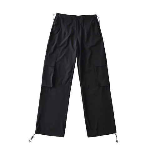 Drawstring Overalls With Large Pockets