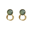 Green Crystal Diamond Hoop Earrings